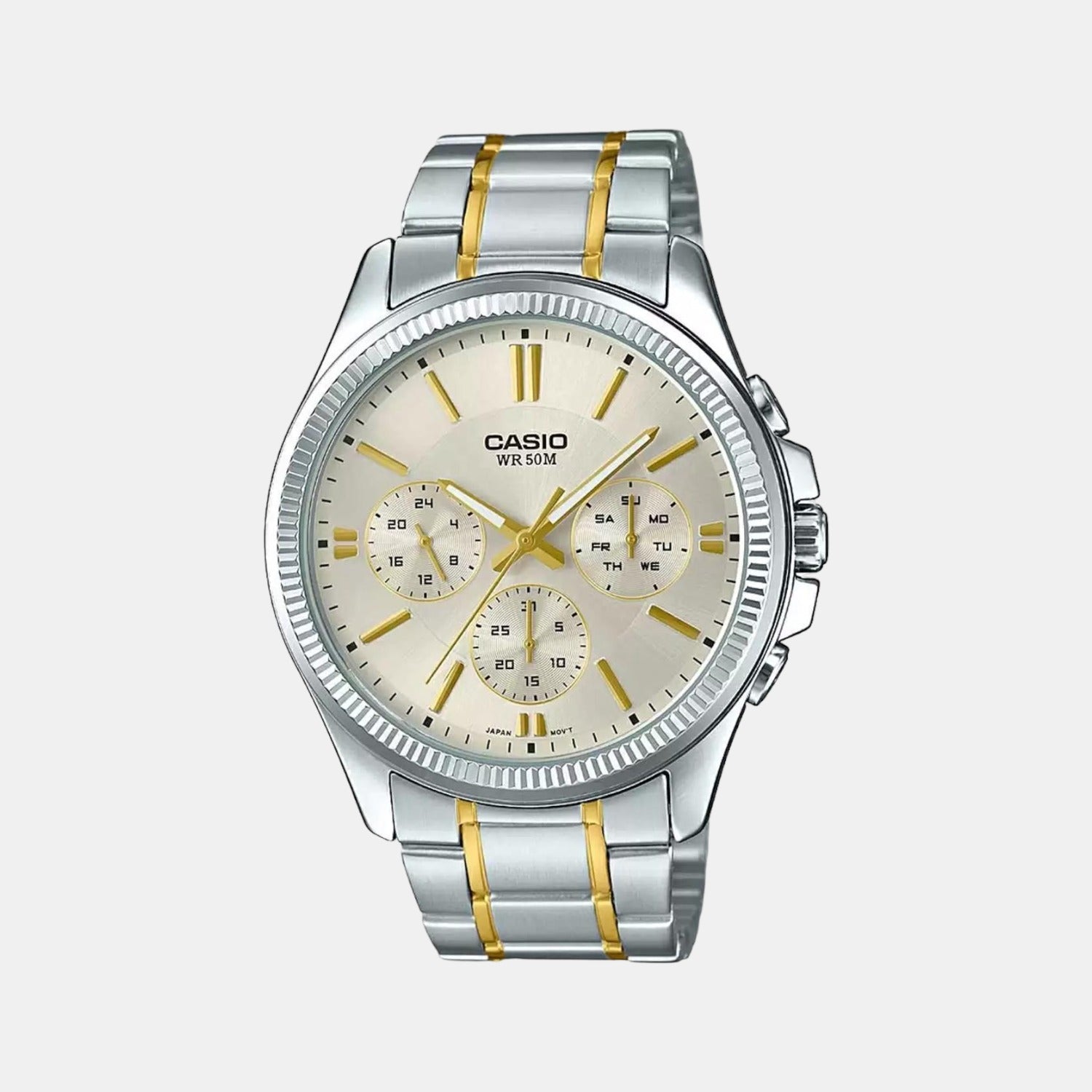 Enticer Men Quartz Silver Dial Chronograph Stainless Steel Watch A1657