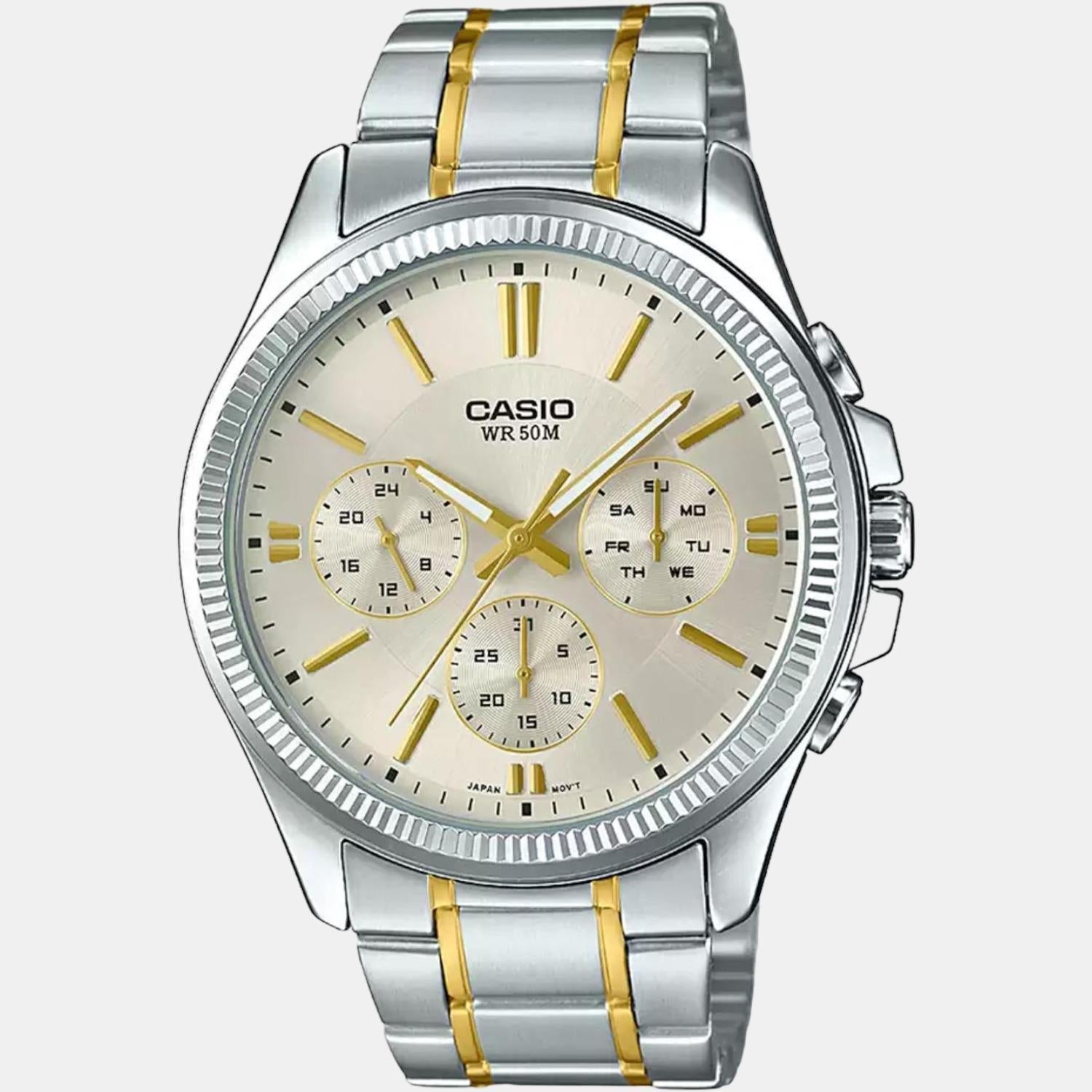 Enticer Men Quartz Silver Dial Chronograph Stainless Steel Watch A1657