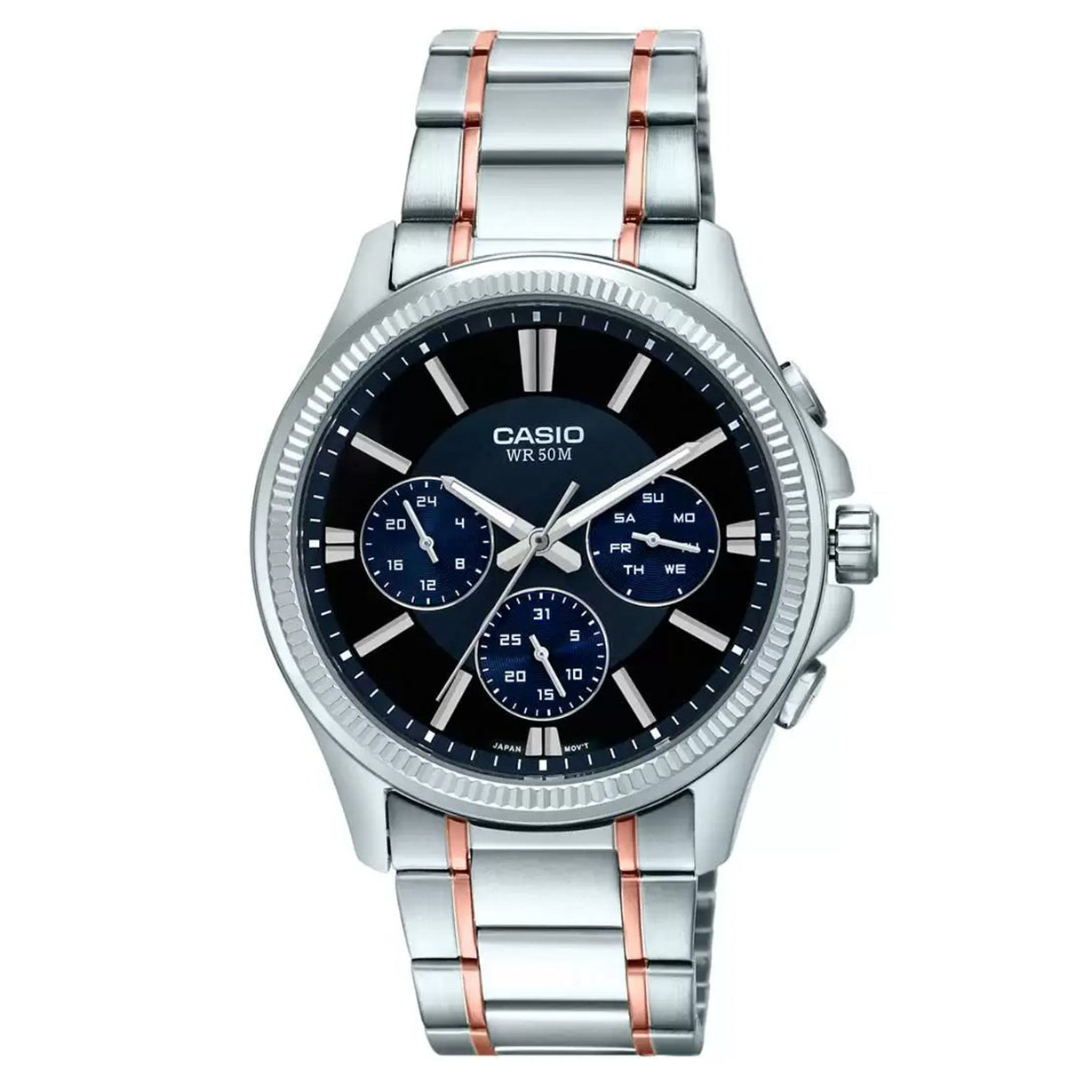 Casio Enticer Black & Blue Dial Men 42mm