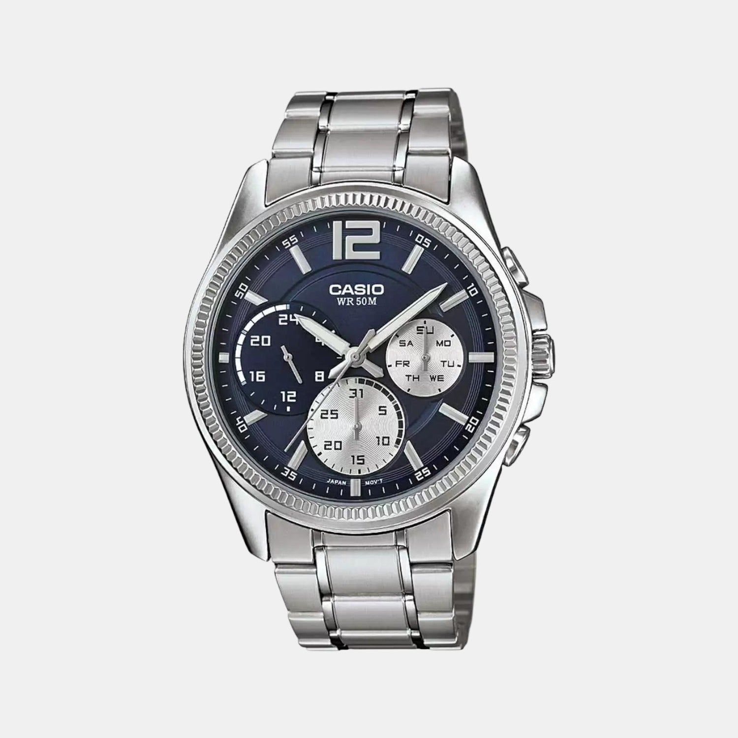 Enticer Men Quartz Blue Dial Chronograph Stainless Steel Watch A1660