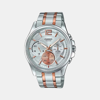 Enticer Men Quartz Silver Dial Chronograph Stainless Steel Watch A1662