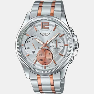 Enticer Men Quartz Silver Dial Chronograph Stainless Steel Watch A1662