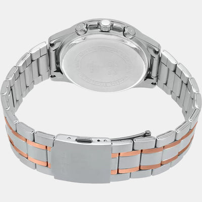 Enticer Men Quartz Silver Dial Chronograph Stainless Steel Watch A1662
