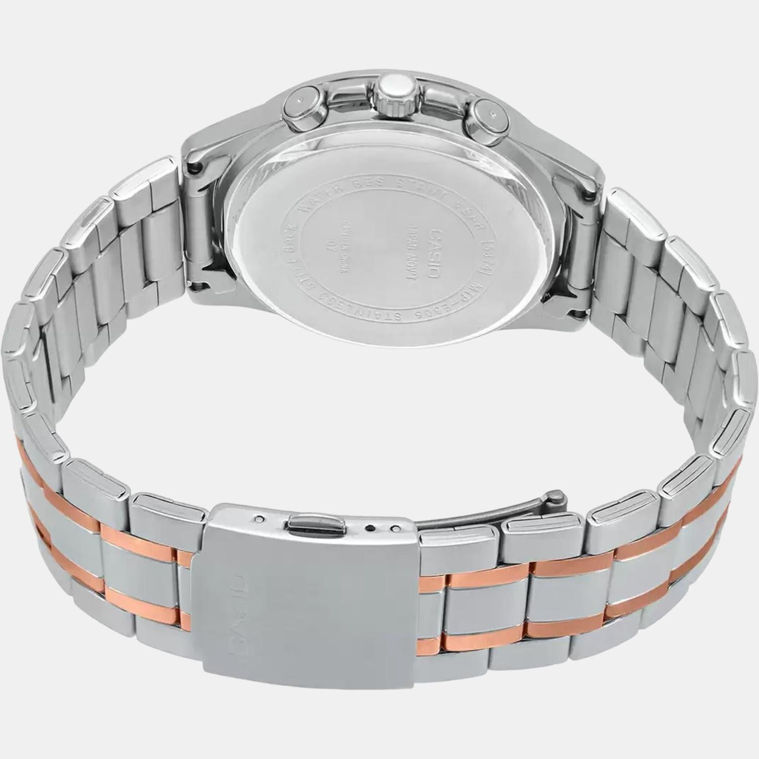 Enticer Men Quartz Silver Dial Chronograph Stainless Steel Watch A1662