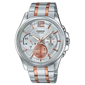 Casio Enticer Silver Dial Men 42mm