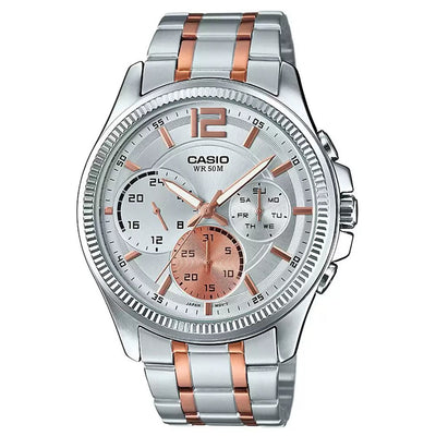 Casio Enticer Silver Dial Men 42mm