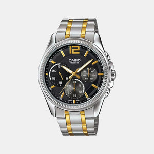 Enticer Men Quartz Black Dial Chronograph Stainless Steel Watch A1663