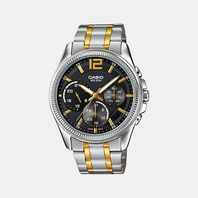 Enticer Men Quartz Black Dial Chronograph Stainless Steel Watch A1663