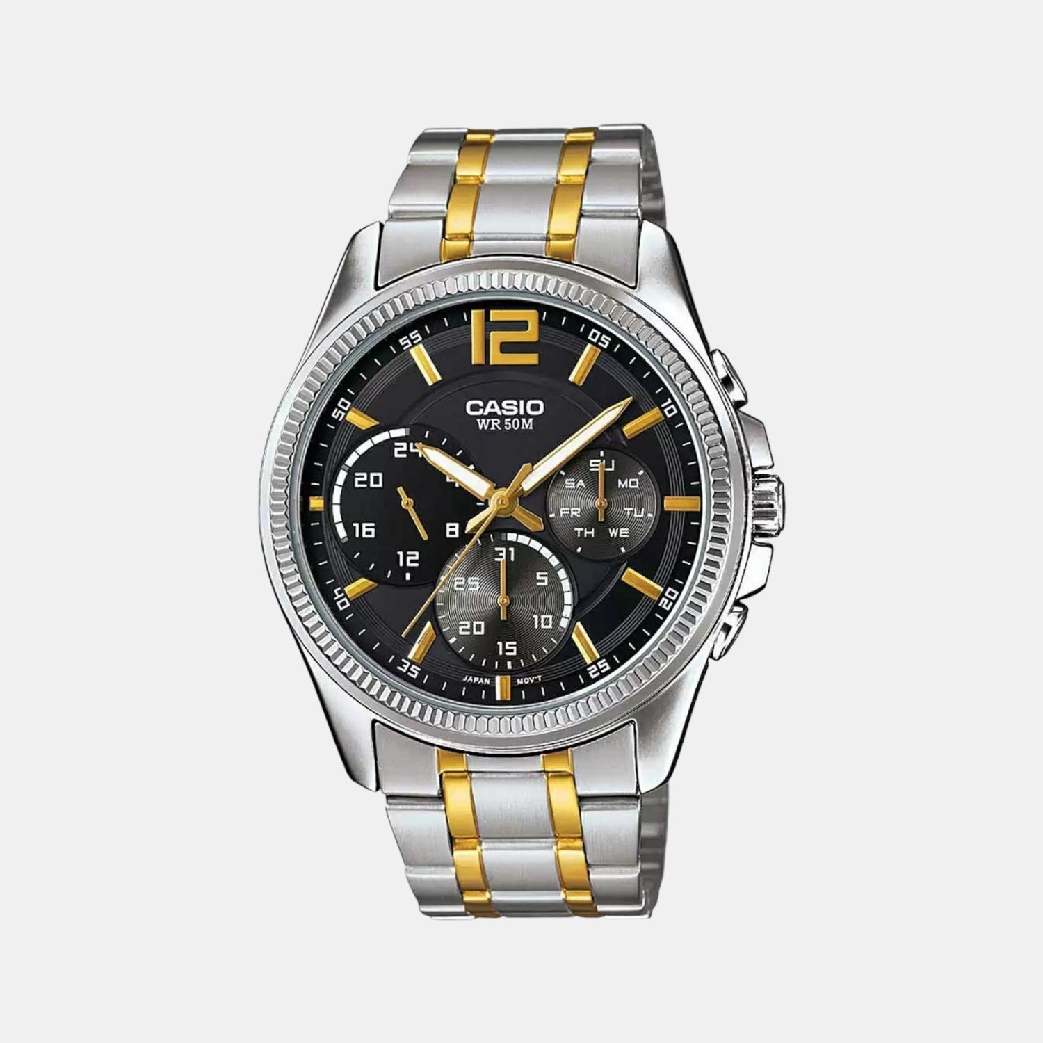 Enticer Men Quartz Black Dial Chronograph Stainless Steel Watch A1663