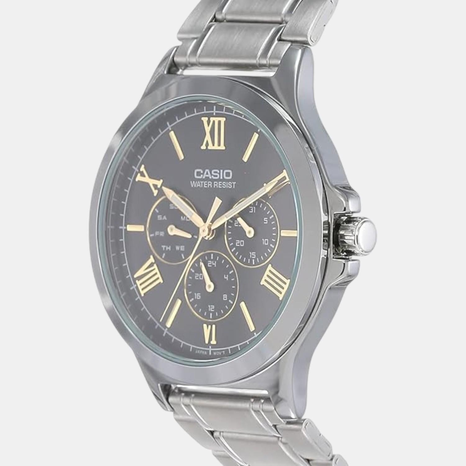Enticer Men Quartz Black Dial Analog Stainless Steel Watch A1683