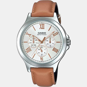 Enticer Men Quartz White Dial Chronograph Leather Watch A1690