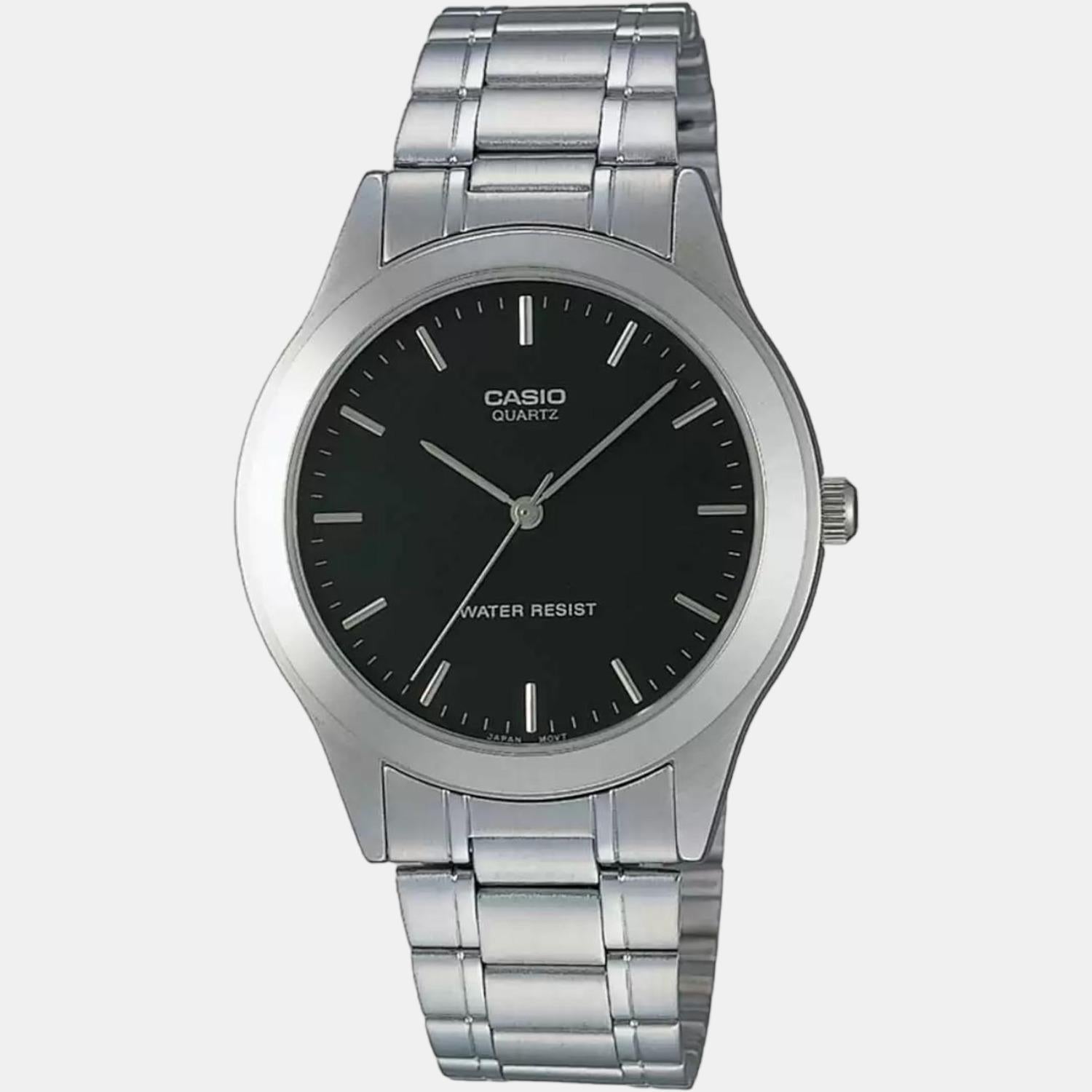 Enticer Men Quartz Black Dial Analog Stainless Steel Watch A1704