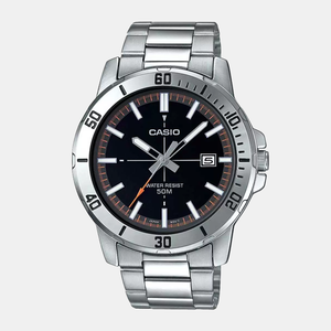 Enticer Men Quartz Black Dial Analog Stainless Steel Watch A1734