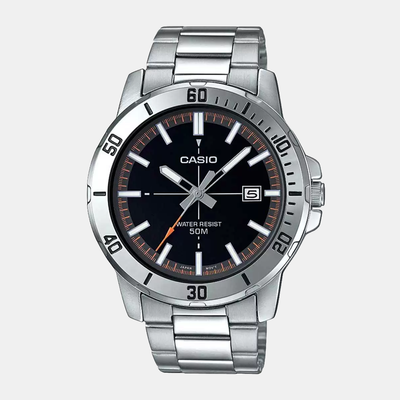 Enticer Men Quartz Black Dial Analog Stainless Steel Watch A1734