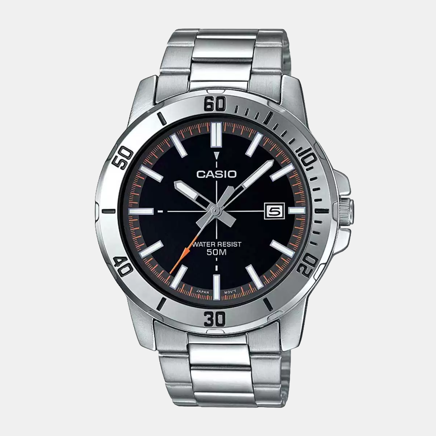 Enticer Men Quartz Black Dial Analog Stainless Steel Watch A1734