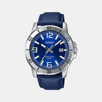 Enticer Men Quartz Blue Dial Analog Leather Watch A1737