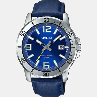 Enticer Men Quartz Blue Dial Analog Leather Watch A1737