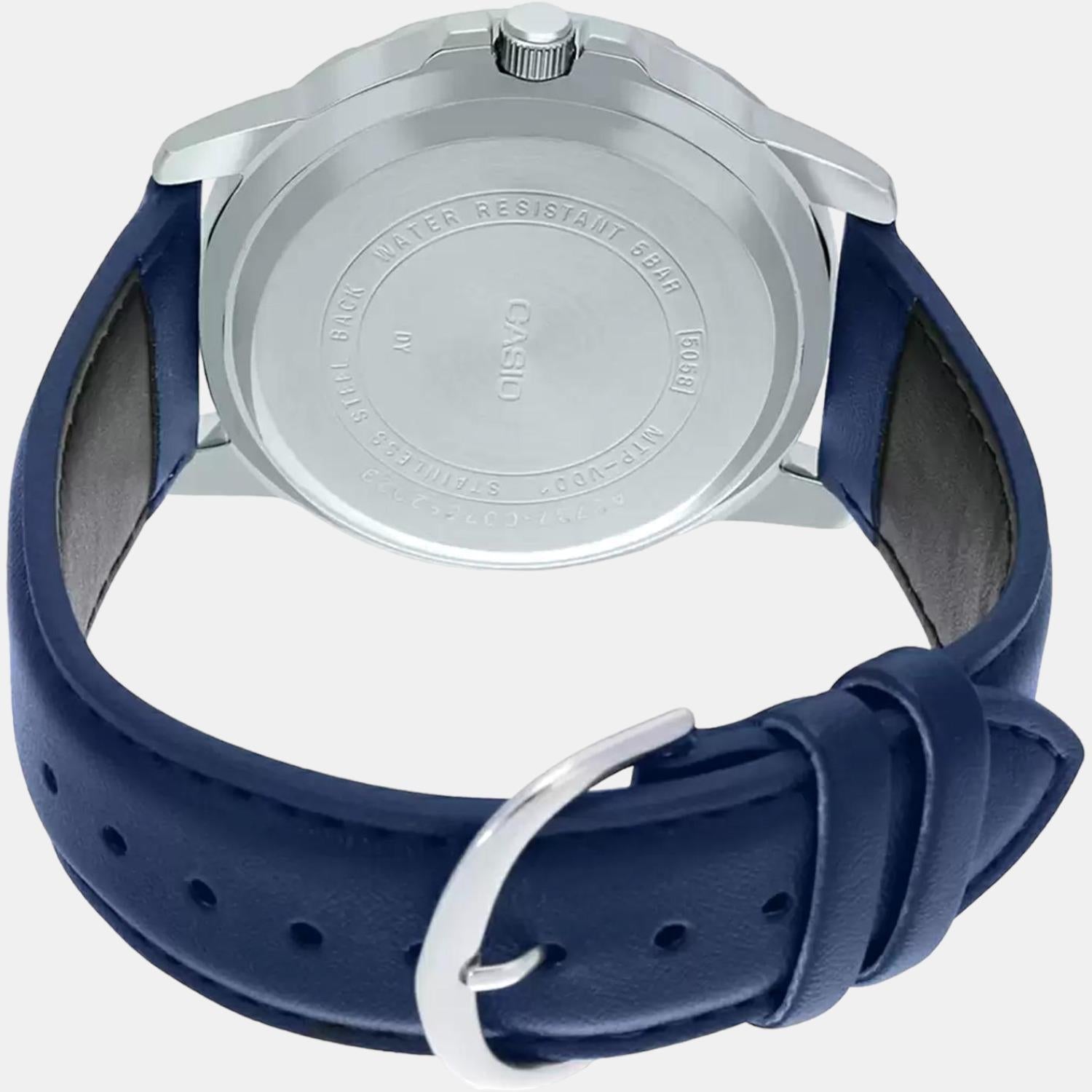 Enticer Men Quartz Blue Dial Analog Leather Watch A1737
