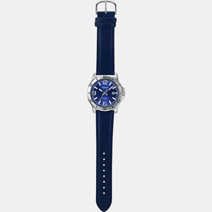 Enticer Men Quartz Blue Dial Analog Leather Watch A1737