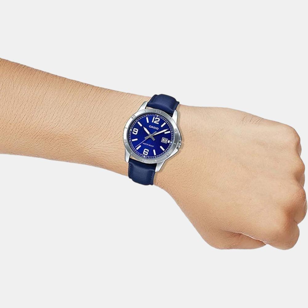 Enticer Men Quartz Blue Dial Analog Leather Watch A1741