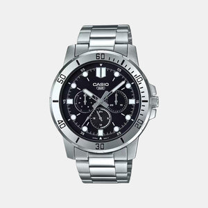Enticer Men Quartz Black Dial Multi-Function Stainless Steel Watch A1748