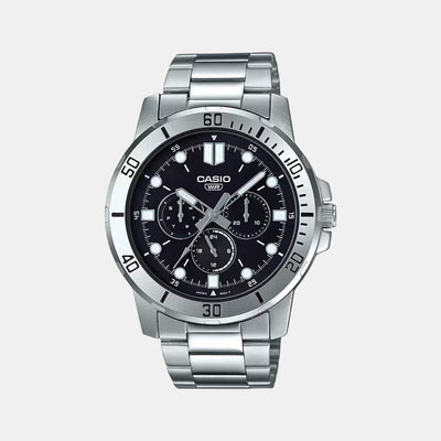 Enticer Men Quartz Black Dial Multi-Function Stainless Steel Watch A1748