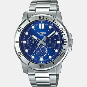 Enticer Men Quartz Blue Dial Multi-Function Stainless Steel Watch A1749