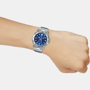 Enticer Men Quartz Blue Dial Multi-Function Stainless Steel Watch A1749