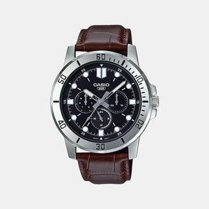 Enticer Men Quartz Black Dial Chronograph Leather Watch A1751