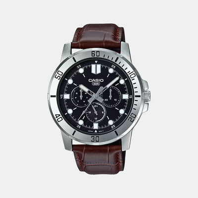 Enticer Men Quartz Black Dial Chronograph Leather Watch A1751
