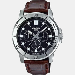 Enticer Men Quartz Black Dial Chronograph Leather Watch A1751