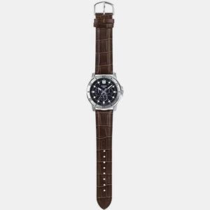 Enticer Men Quartz Black Dial Chronograph Leather Watch A1751