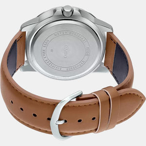 Enticer Men Quartz Blue Dial Chronograph Leather Watch A1752