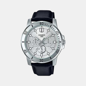 Enticer Men Quartz Silver Dial Chronograph Leather Watch A1753