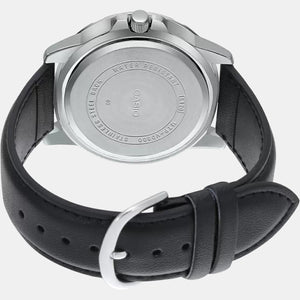 Enticer Men Quartz Silver Dial Chronograph Leather Watch A1753
