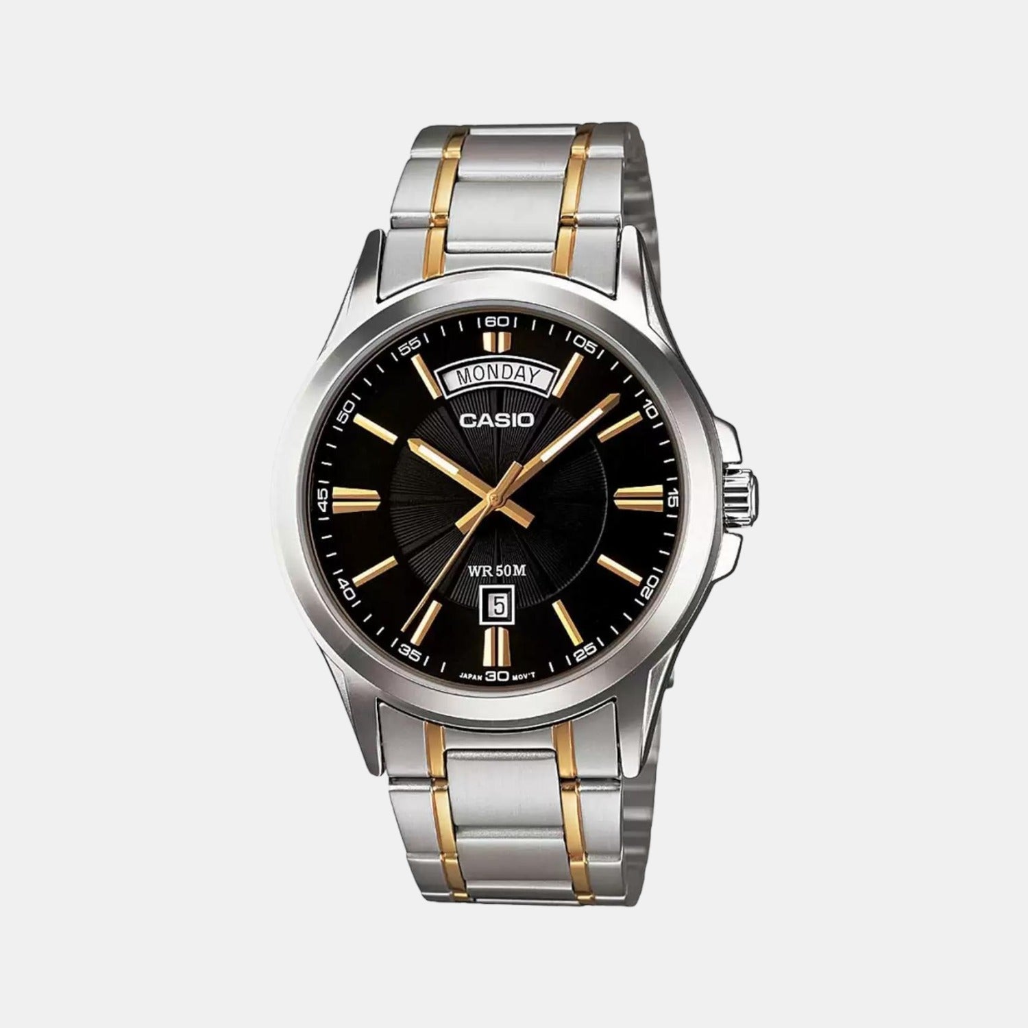 Enticer Men Quartz Black Dial Analog Stainless Steel Watch A1769