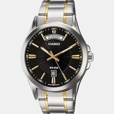 Enticer Men Quartz Black Dial Analog Stainless Steel Watch A1769