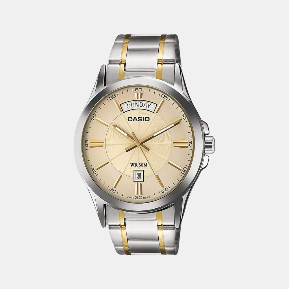Enticer Men Quartz Gold Dial Analog Stainless Steel Watch A1770