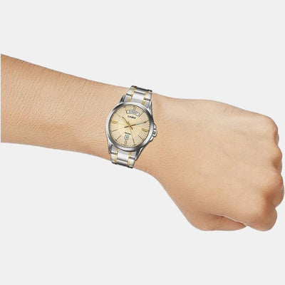 Enticer Men Quartz Gold Dial Analog Stainless Steel Watch A1770