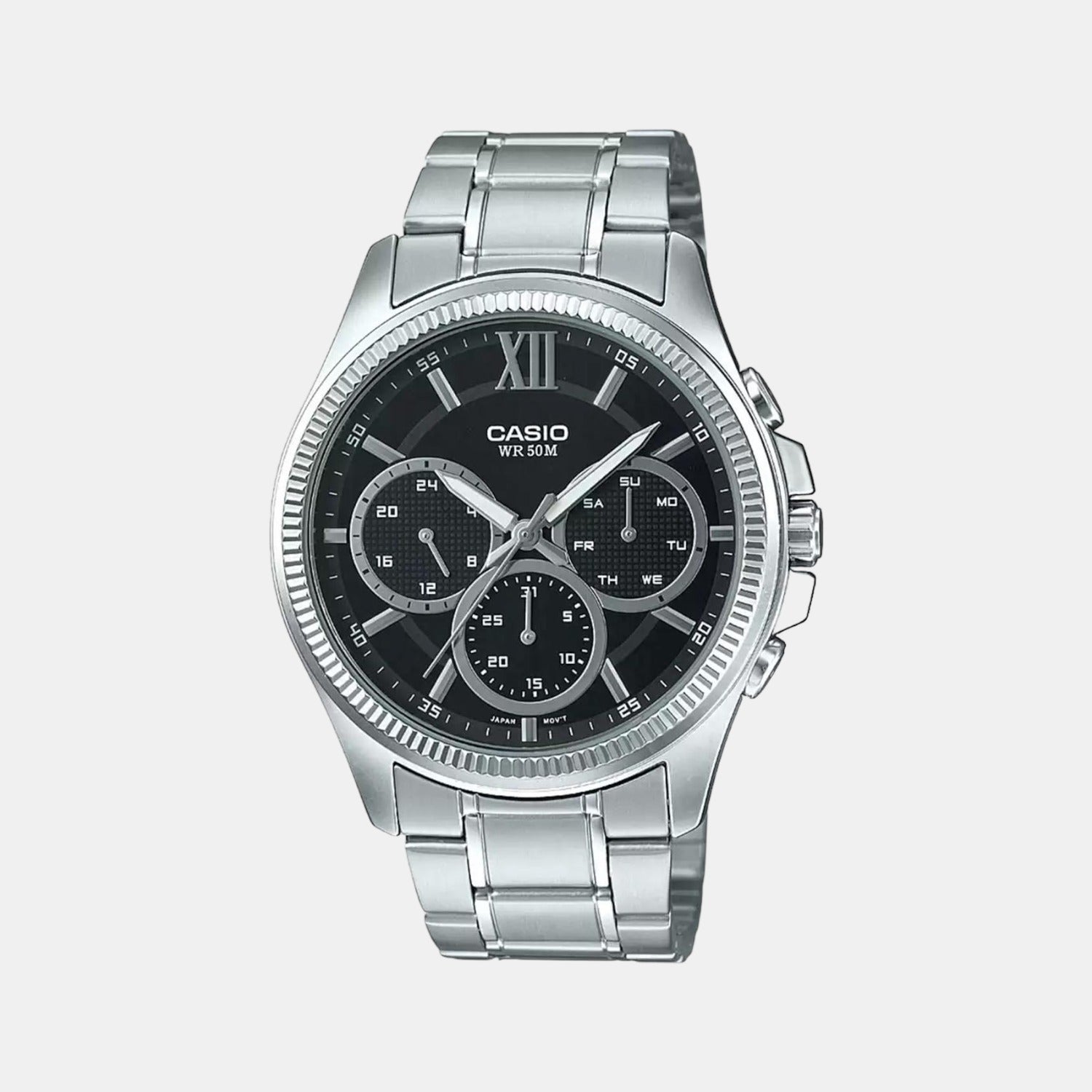 Enticer Men Quartz Black Dial Chronograph Stainless Steel Watch A1772