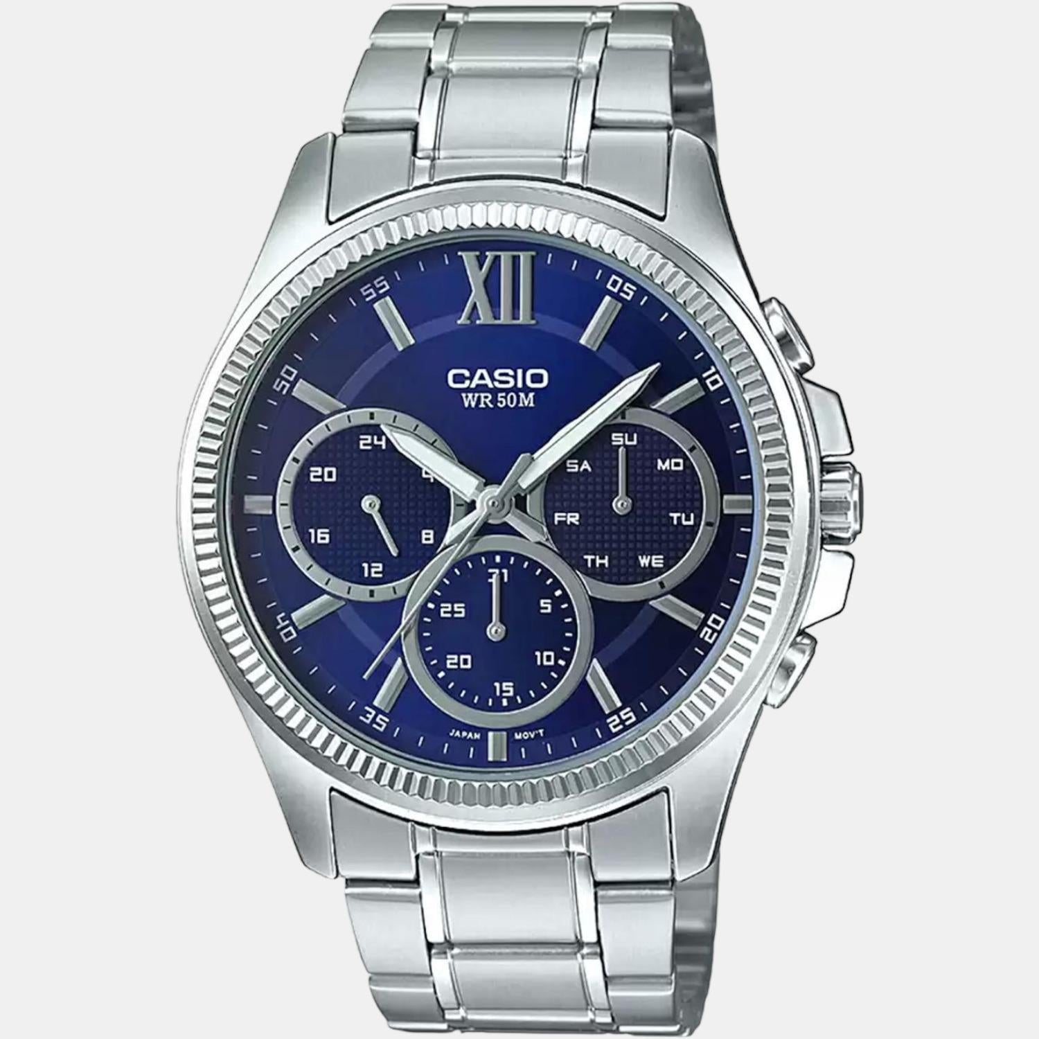 Enticer Men Quartz Blue Dial Chronograph Stainless Steel Watch A1773