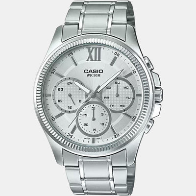 Enticer Men Quartz Silver Dial Chronograph Stainless Steel Watch A1774