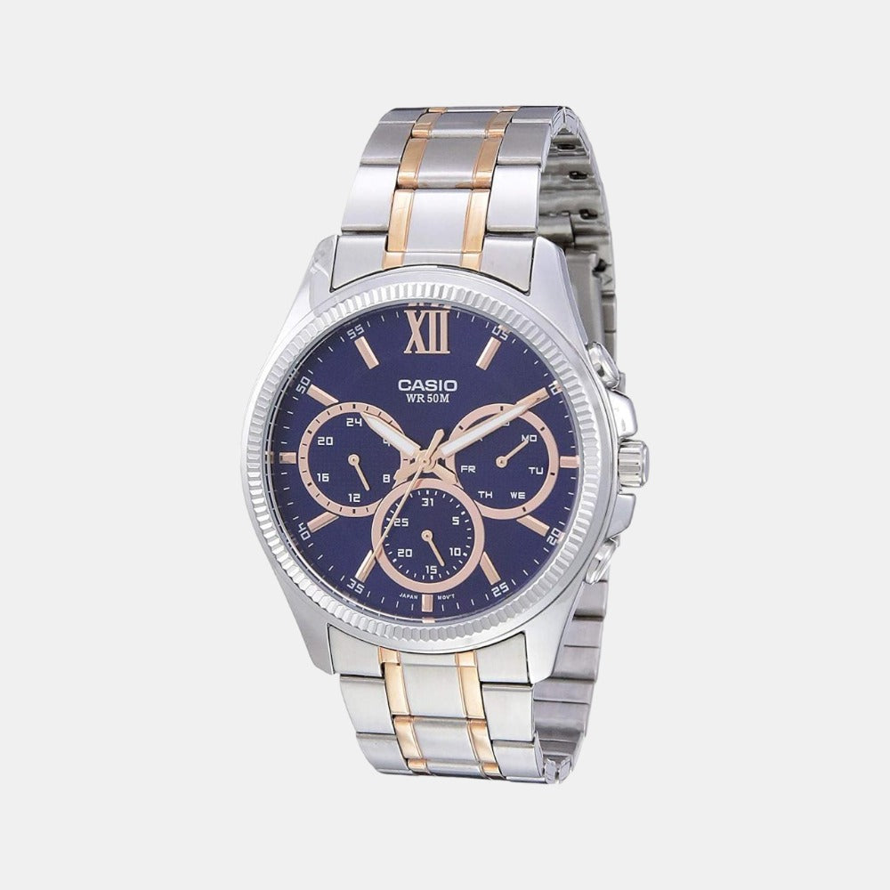 Enticer Men Quartz Blue Dial Chronograph Stainless Steel Watch A1776
