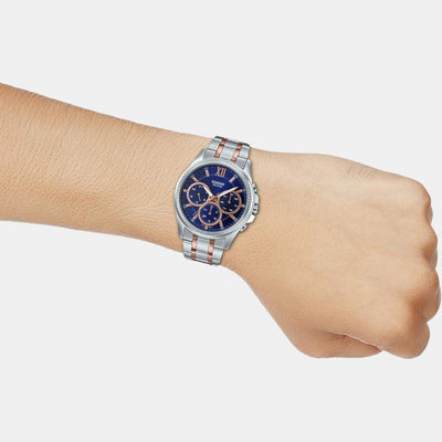 Enticer Men Quartz Blue Dial Chronograph Stainless Steel Watch A1776