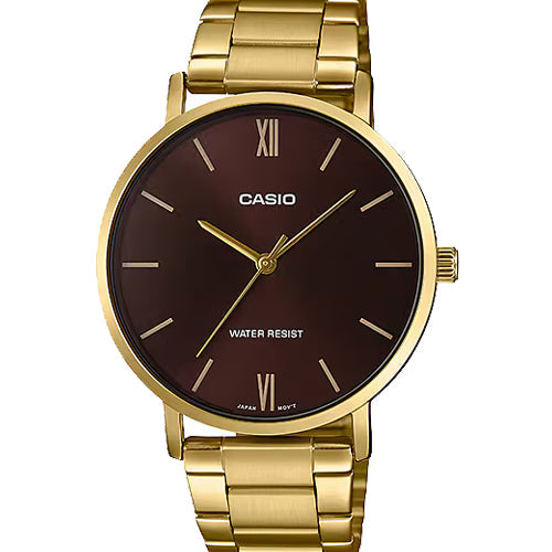 Casio Enticer MTP-VT01 series Brown Dial Men 40mm A1779 MTP-VT01G-5B