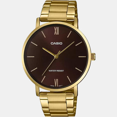 Enticer Men Quartz Brown Dial Analog Stainless Steel Watch A1779