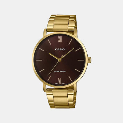 Enticer Men Quartz Brown Dial Analog Stainless Steel Watch A1779