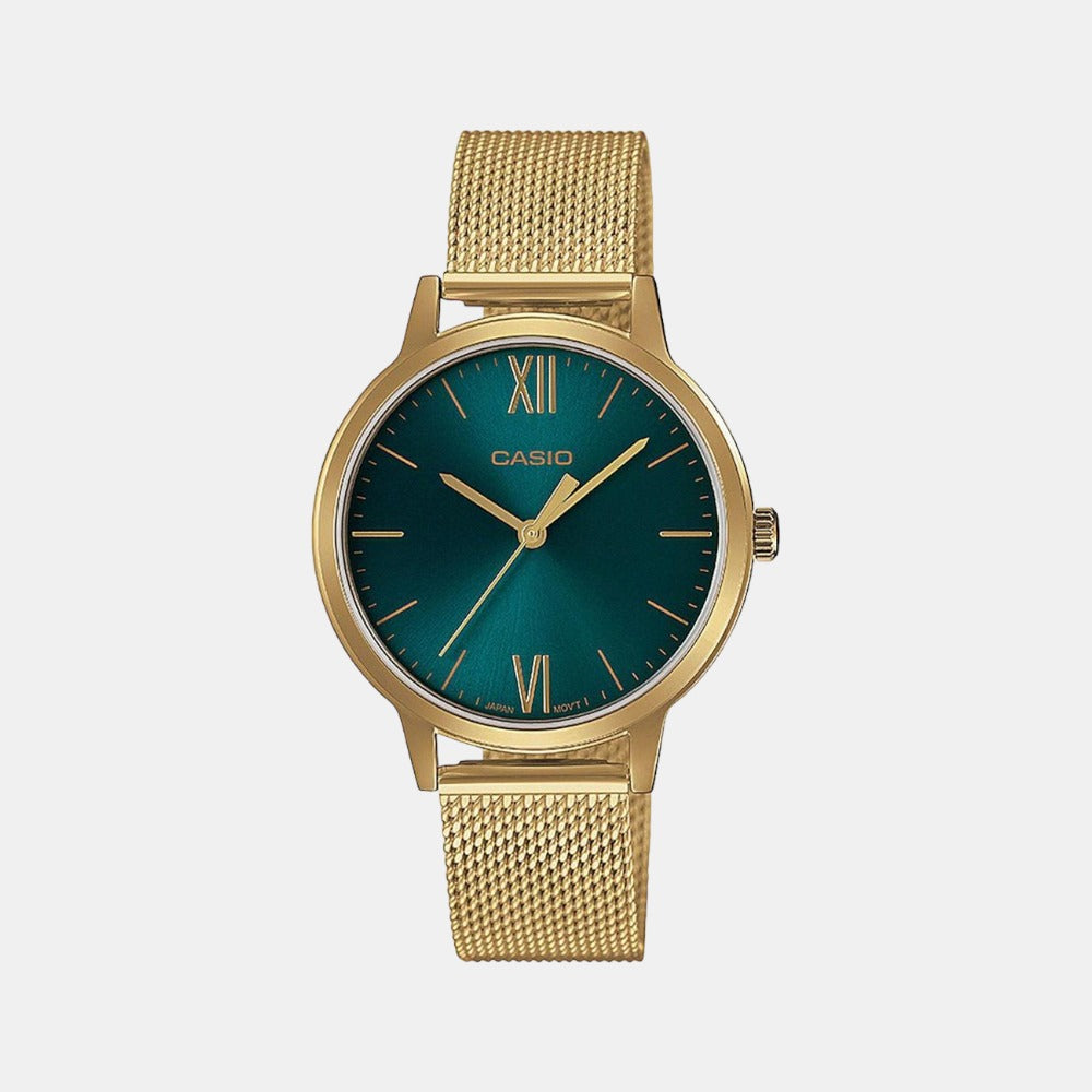 Enticer Women Quartz Green Dial Analog Stainless Steel Watch A1788