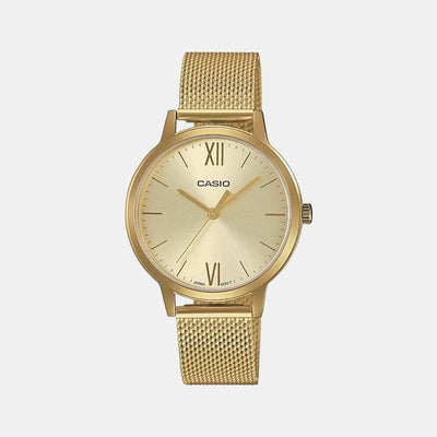 Enticer Women Quartz Gold Dial Analog Stainless Steel Watch A1789