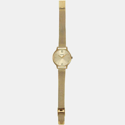 Enticer Women Quartz Gold Dial Analog Stainless Steel Watch A1789